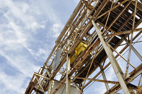 remains of a tramway system at Guano Point