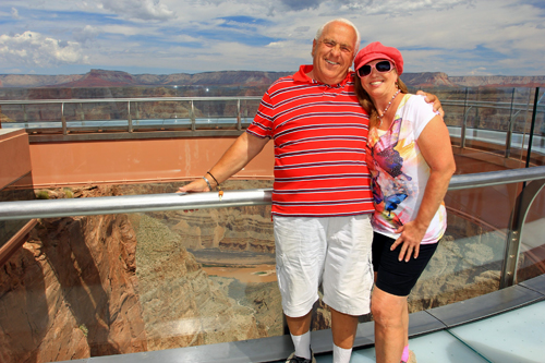 The two RV Gypsies on the Skywalk at the Grand Canyon