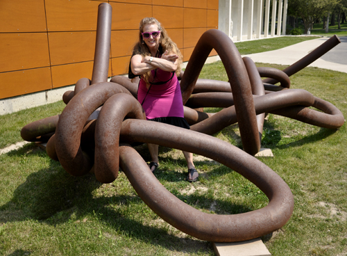 Karen Duquette by the giant knot