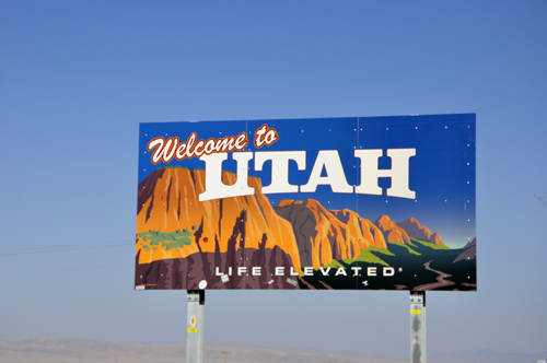 Utah welcome sign