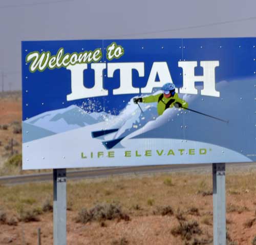 sign: Welcome to Utah