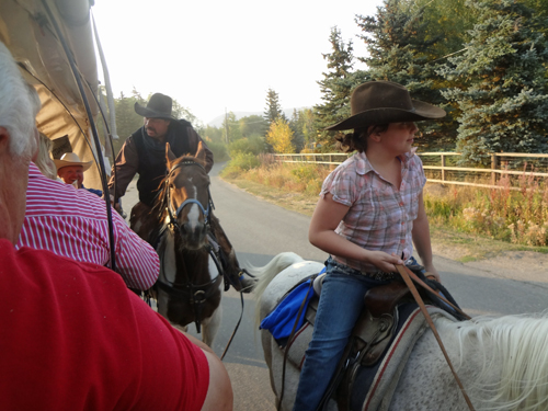 The western dude decides to converse with the passengers