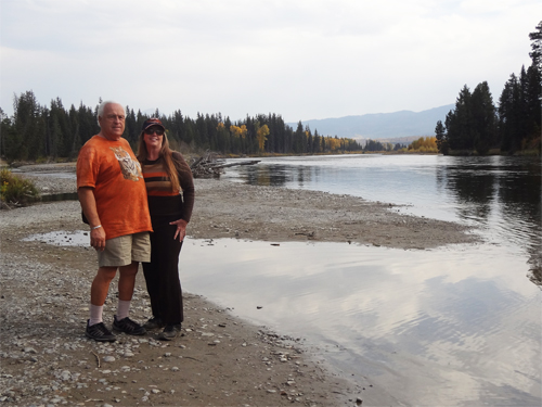 The two RV Gypsies at The boat launching area at Grand Teton National Park