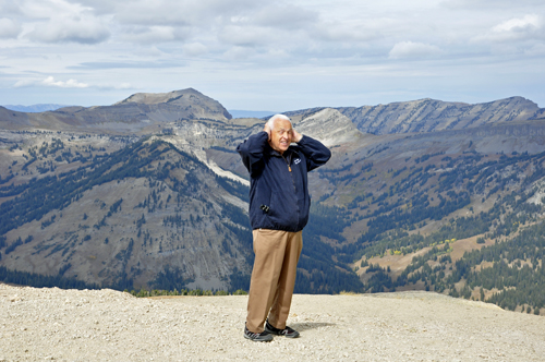 Lee Duquette at the top of the Jackson Hole tramway