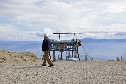 Lee Duquette at the top of the Jackson Hole tramway