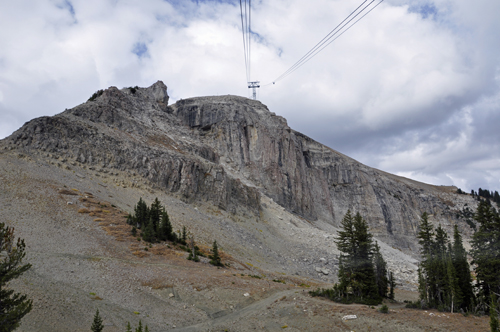 View from the tram going down