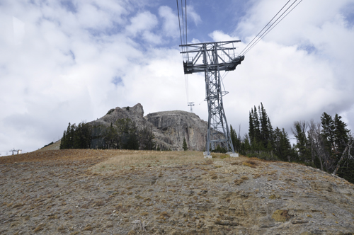 View from the tram going down