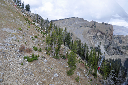 View from the tram going down