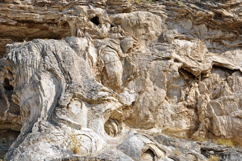 the natural designs in the cliffs by White Sulphur Spring.