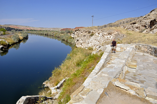 stone landing and steps 