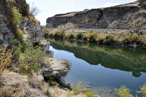 the water flowing into the river