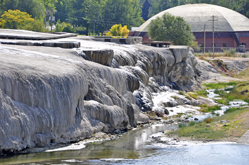 Travertine formation at Rainbow Terrace in Hot Springs State Park