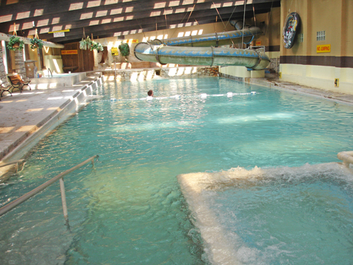a long view of the indoor mineral springs