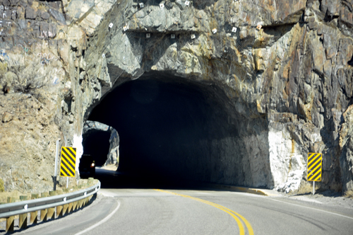 Entering the first tunnel