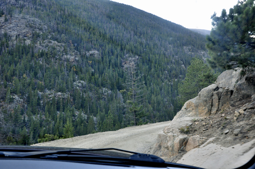 sharp drop-offs on Old Fall River Road