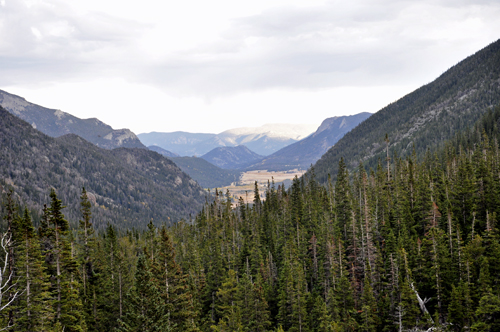 Looking over the cliff edge at the valley below