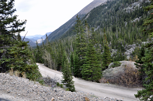 Looking over the cliff edge at the valley below