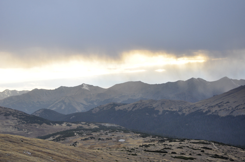 The sun is behind all the clouds