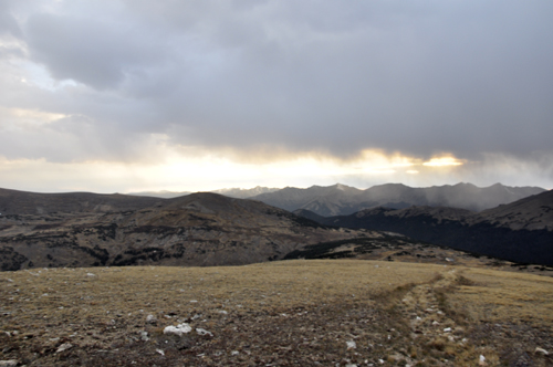 The sun is behind all the clouds