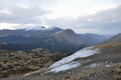 snow on the mountains
