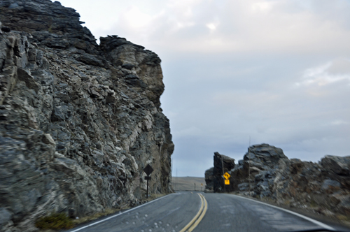 a split in the mountain