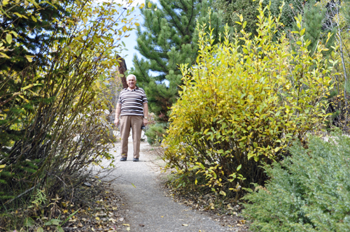 Lee Duquette on the Alluvial Fan path leading to waterfall