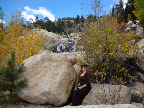 Karen Duquette and the waterfall