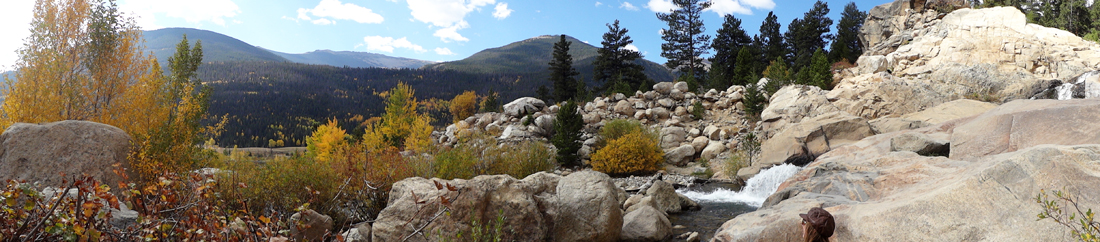 View from the the side of the waterfall, looking towards the mountain