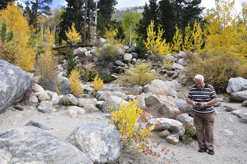 Lee Duquette and fall foliage at Rocky Mountain National Park