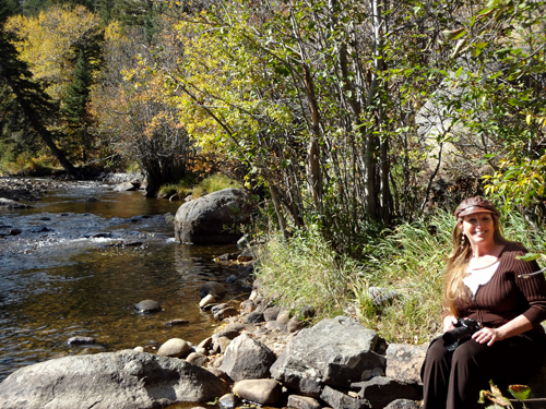 Karen Duquette by the creek