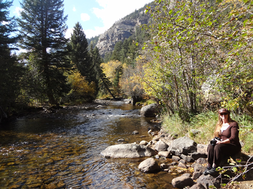 Karen Duquette by the creek