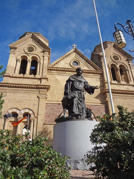 The Cathedral Basilica of St. Francis of Assisi and statue