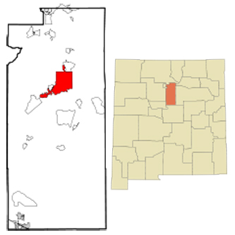 map showing where Santa Fe is located in New Mexico