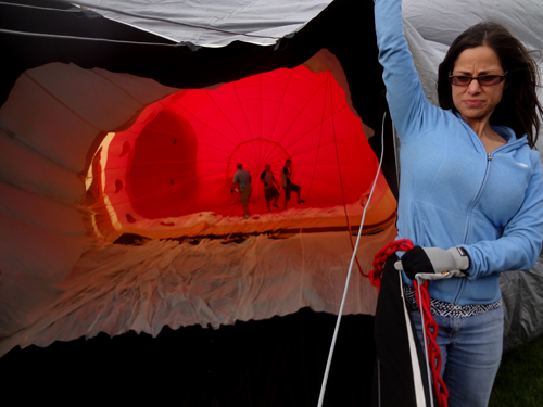 crew members go INSIDE the balloon 