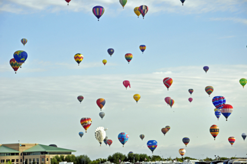 mass ascension at the Albuquerque Hot Air Balloon Fiesta