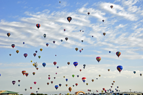 mass ascension at the Albuquerque Hot Air Balloon Fiesta