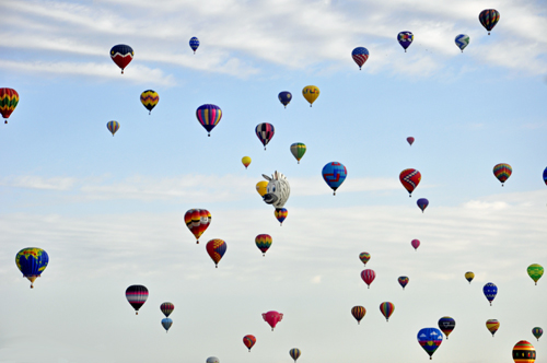 mass ascension at the Albuquerque Hot Air Balloon Fiesta