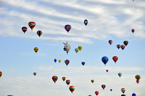 mass ascension at the Albuquerque Hot Air Balloon Fiesta