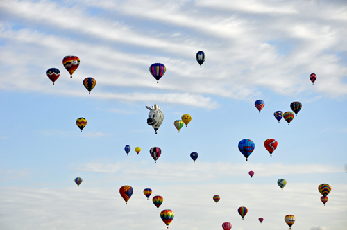 mass ascension at the Albuquerque Hot Air Balloon Fiesta