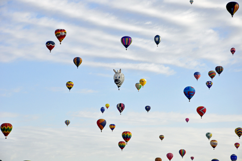 mass ascension at the Albuquerque Hot Air Balloon Fiesta