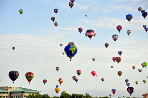 mass ascension at the Albuquerque Hot Air Balloon Fiesta