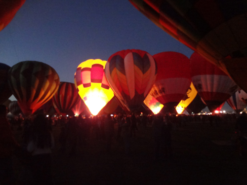 hot air balloons glowing