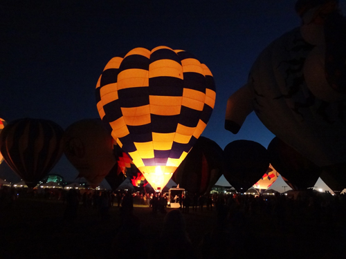 hot air balloons glowing