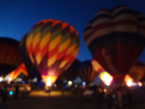 hot air balloons glowing