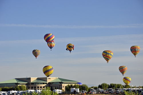 The hot air balloon named Lindy makes an appearance