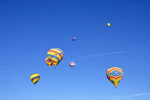 Very colorful hot air balloons