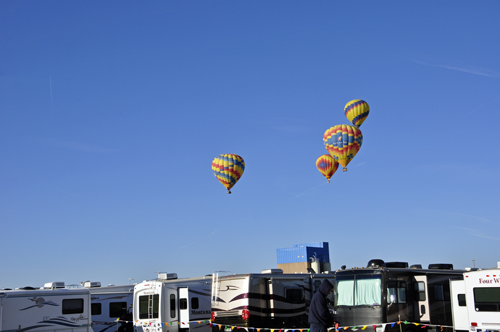 Very colorful hot air balloons