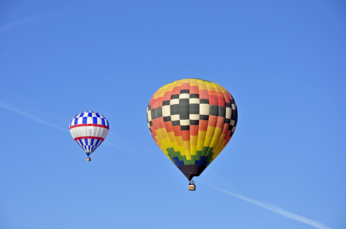 Very colorful hot air balloons