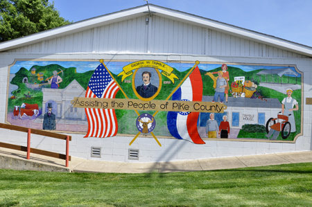 a mural on a building in Louisiana, Missouri