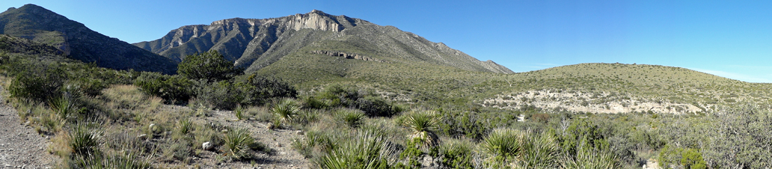 Approaching Guadalupe Mountains National Park, the two RV Gypsies get their first look at El Capitain